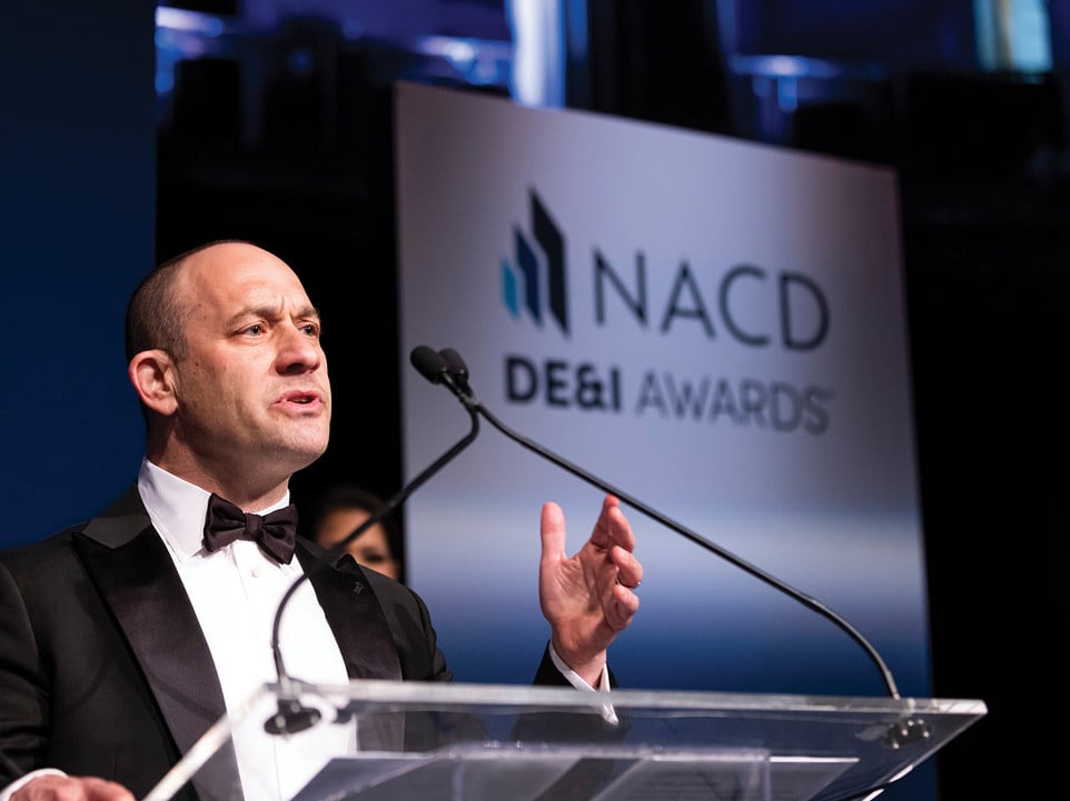 President and CEO Michael H. Carrel accepts the award in the “Public Company—Small Cap” category on behalf of AtriCure at the 2022 NACD DE&I Awards Gala.