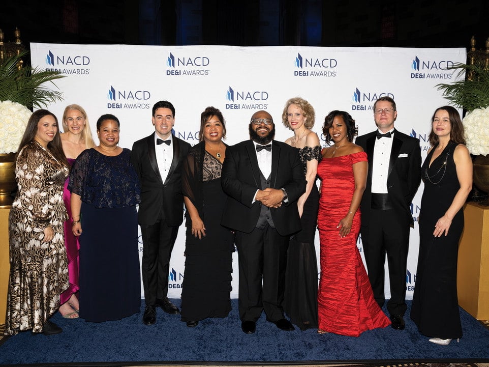 Richardson stands with colleagues at the 2022 NACD DE&I Awards Gala.