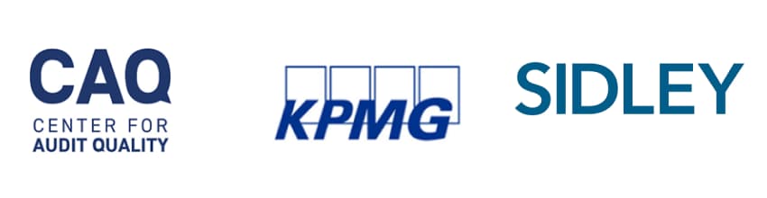 Our sponsors KPMG, the Center for Audit Quality, and Sidley Austin LLP.