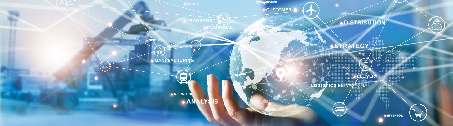 digital globe in a person's hand with a digital web over both