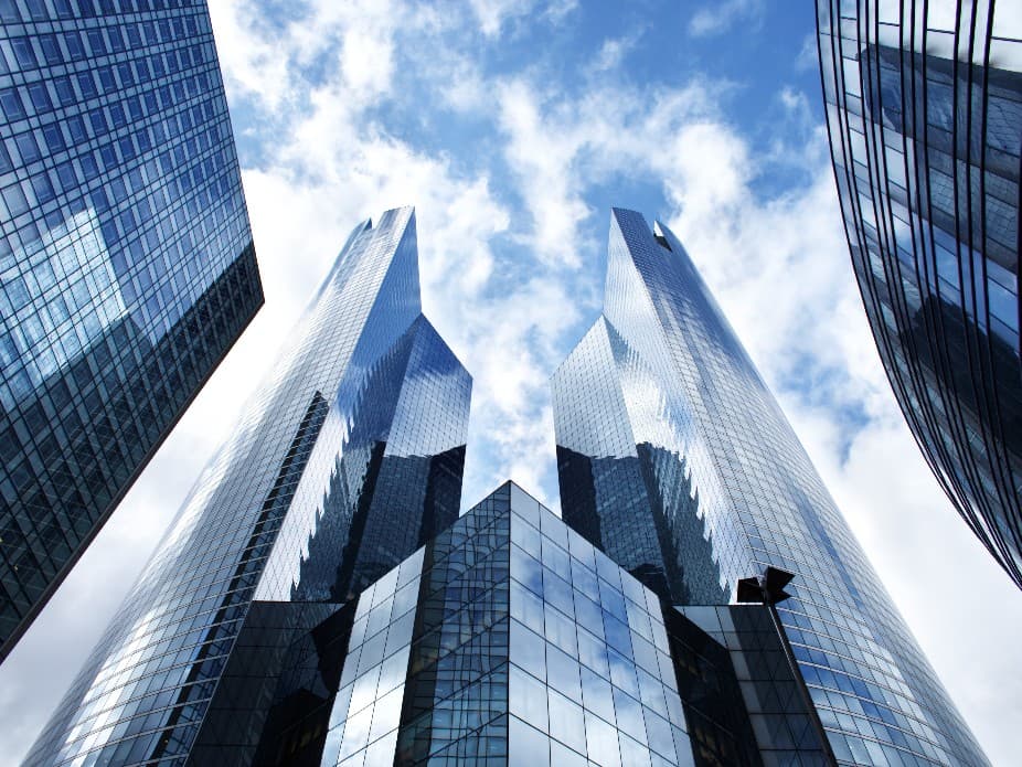 Glass skyscrapers in La Défense, Paris